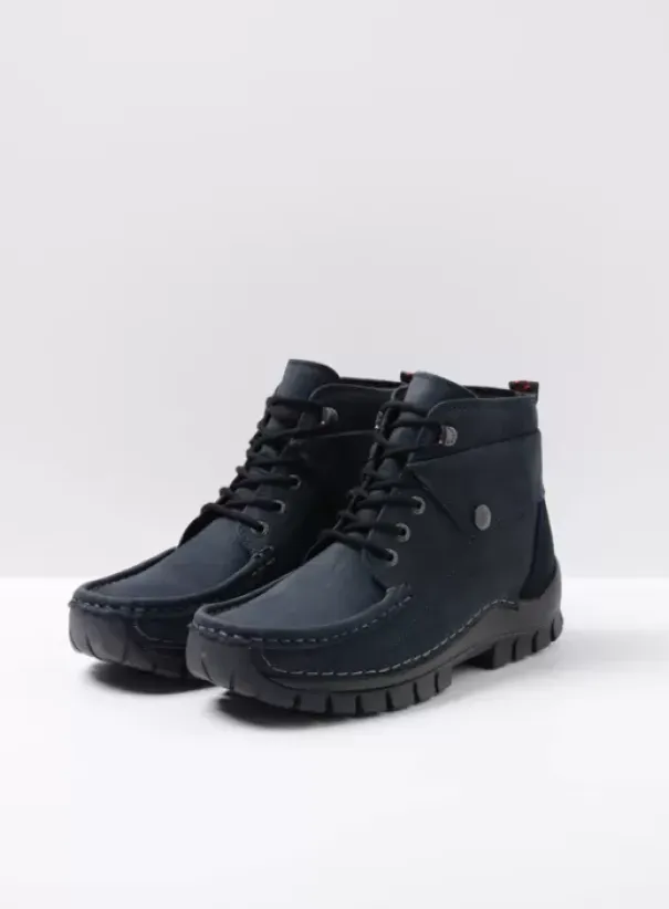 Hielspoor|Veterschoenen|Wolky Jump blauw nubuck