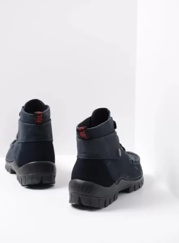 Hielspoor|Veterschoenen|Wolky Jump blauw nubuck