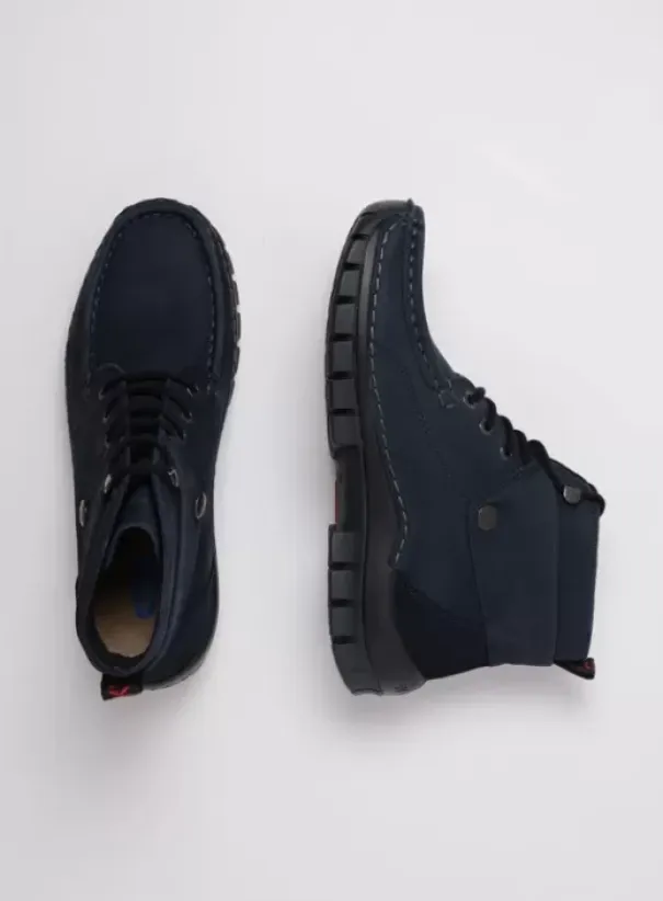 Hielspoor|Veterschoenen|Wolky Jump blauw nubuck