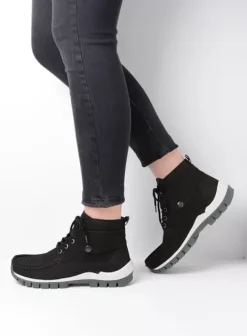 Hielspoor|Veterschoenen|Wolky Jump zwart grijsgroen nubuck