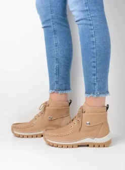 Veterschoenen|Wolky Jump Summer beige nubuck