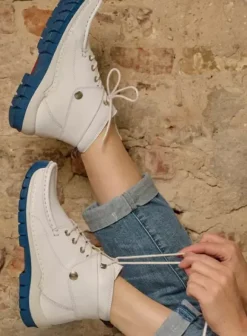 Veterschoenen|Voorjaar/zomer|Wolky Jump Summer wit/blauw leer