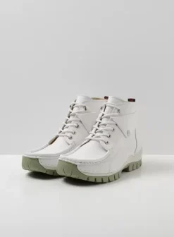 Veterschoenen|Wolky Jump Summer wit/lichtgroen leer