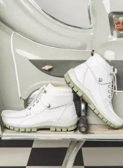 Veterschoenen|Wolky Jump Summer wit/lichtgroen leer