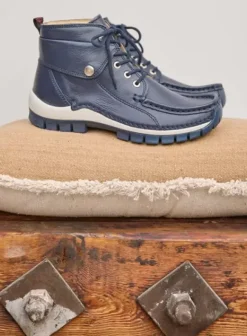 Veterschoenen|Wolky Jump Summer denim leer