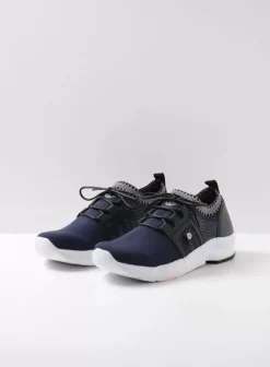 Hallux Valgus|Veterschoenen|Wolky Kalona blauw 3D knitting