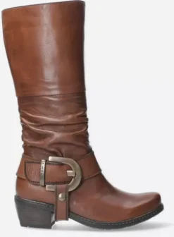 Laarzen|Wolky La Banda cognac leer