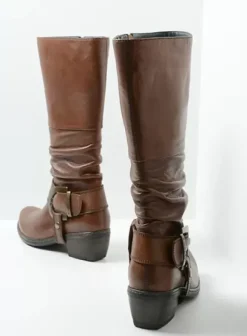 Laarzen|Wolky La Banda cognac leer