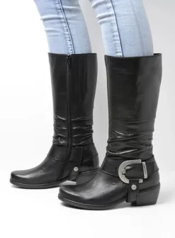 Laarzen|Wolky La Banda zwart leer