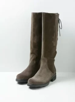 Hielspoor|Laarzen|Wolky Longview donkerbruin suede