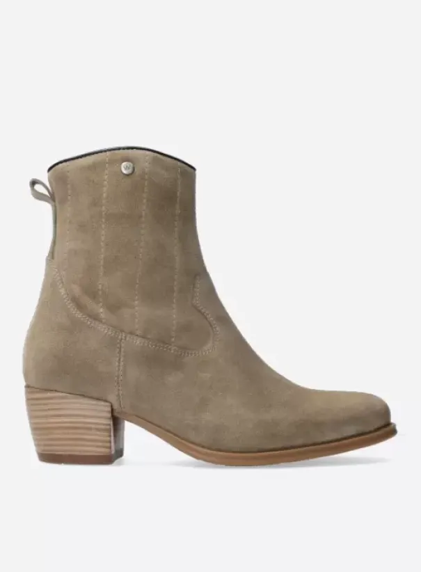 Enkellaarsjes|Laarzen|Wolky Lubbock taupe zomer suede