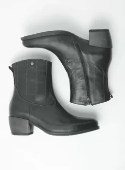 Enkellaarsjes|Laarzen|Wolky Lubbock zwart leer