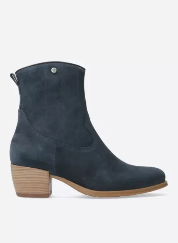 Enkellaarsjes|Laarzen|Wolky Lubbock blauw zomer suede