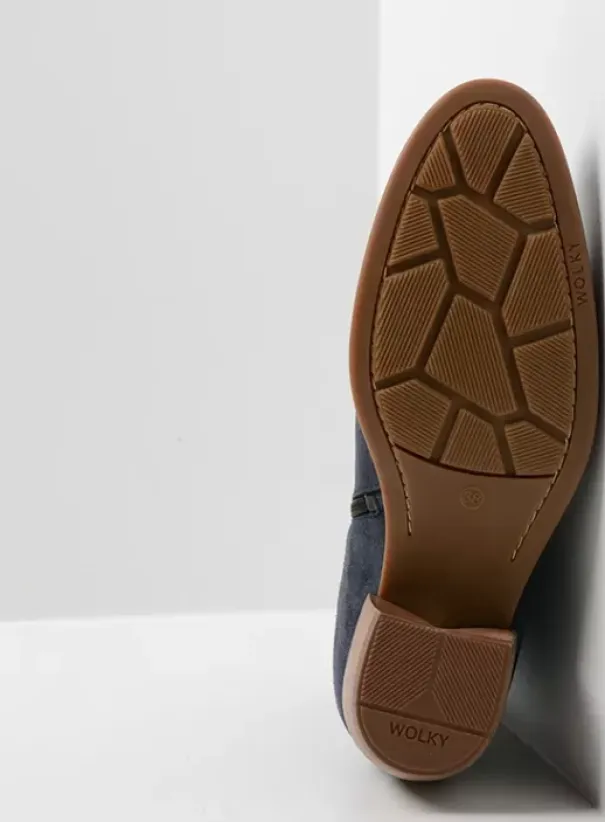 Enkellaarsjes|Laarzen|Wolky Lubbock blauw zomer suede