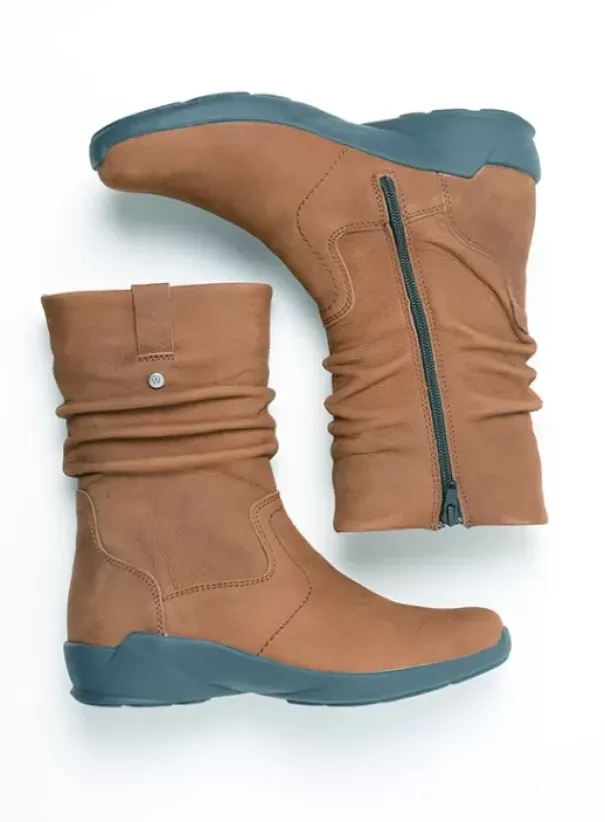 Laarzen|Wolky Luna cognac nubuck