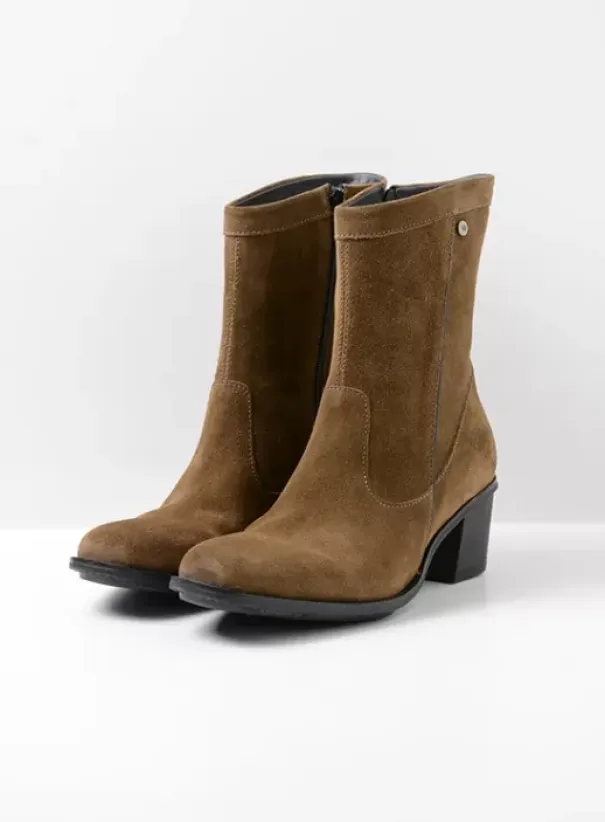 Enkellaarsjes|Laarzen|Wolky Mallow donker taupe suede