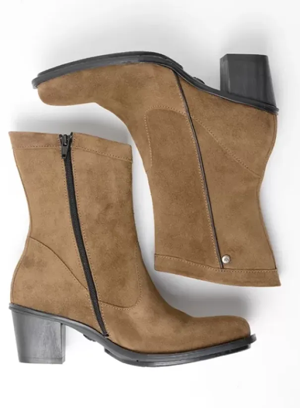 Enkellaarsjes|Laarzen|Wolky Mallow donker taupe suede