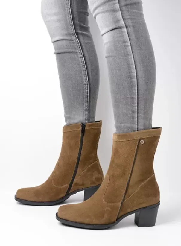 Enkellaarsjes|Laarzen|Wolky Mallow donker taupe suede