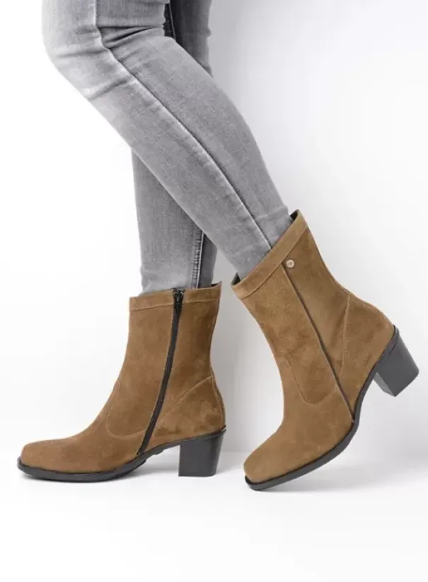 Enkellaarsjes|Laarzen|Wolky Mallow donker taupe suede