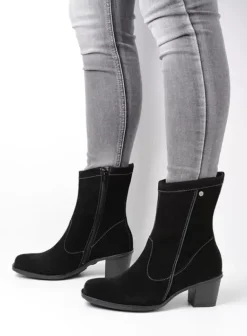 Enkellaarsjes|Laarzen|Wolky Mallow zwart suede