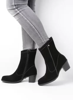 Enkellaarsjes|Laarzen|Wolky Mallow zwart suede