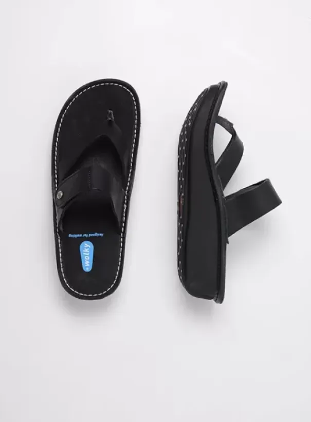 Slippers|Wolky Martinique zwart leer