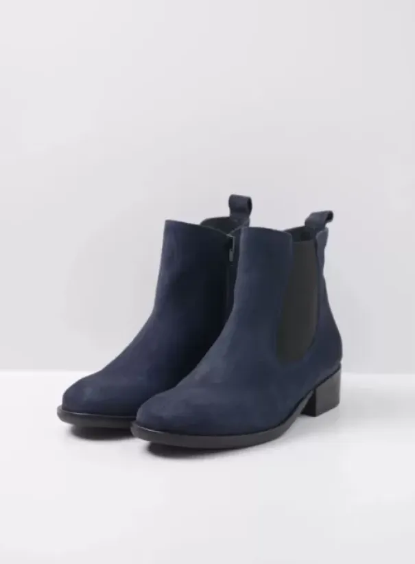 Enkellaarsjes|Wolky Masala blauw suede