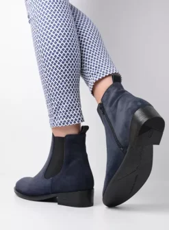 Enkellaarsjes|Wolky Masala blauw suede