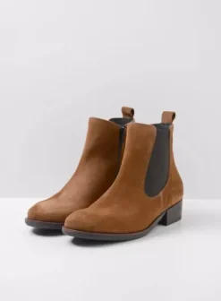 Enkellaarsjes|Wolky Masala cognac suede