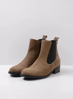 Enkellaarsjes|Wolky Masala taupe geborsteld suede