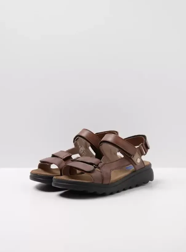 Sandalen|Wolky Mile cognac leer