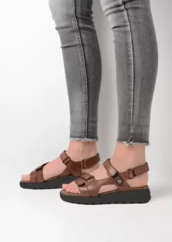 Sandalen|Wolky Mile cognac leer