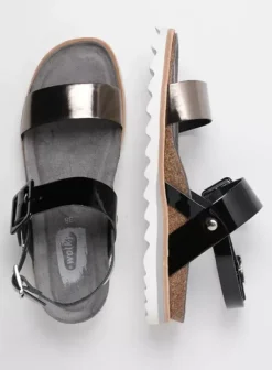 Sandalen|Wolky Minori zwart/brons lak
