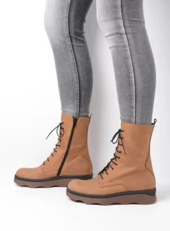Laarzen|Wolky Mito cognac nubuck