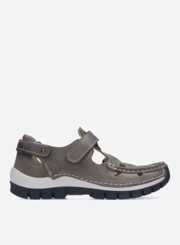 Bandschoenen|Wolky Move grijs/blauw leer