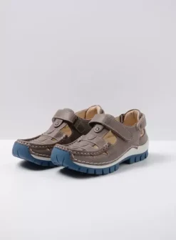 Bandschoenen|Wolky Move grijs/blauw leer