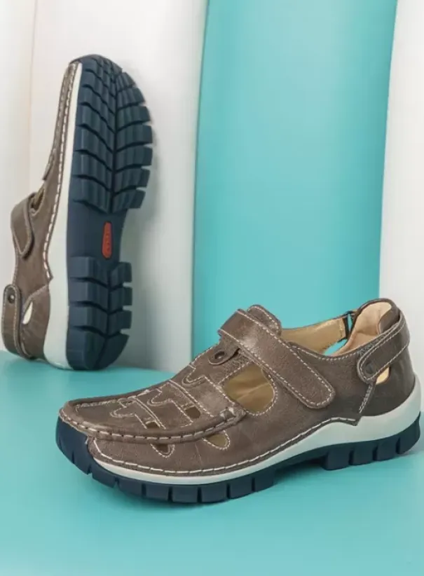 Bandschoenen|Wolky Move grijs/blauw leer