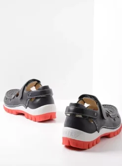 Bandschoenen|Wolky Move zwart zomer leer