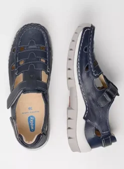 Bandschoenen|Wolky Move blauw zomer leer