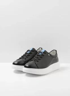 Sneakers|Veterschoenen|Wolky Move it zwart leer