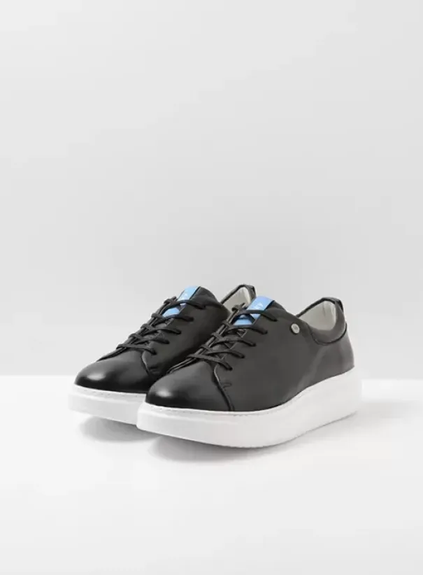 Sneakers|Veterschoenen|Wolky Move it zwart leer