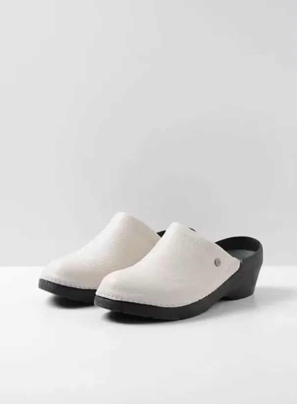 Klompen|Voorjaar/zomer|Wolky Multi Clog creme wit leer
