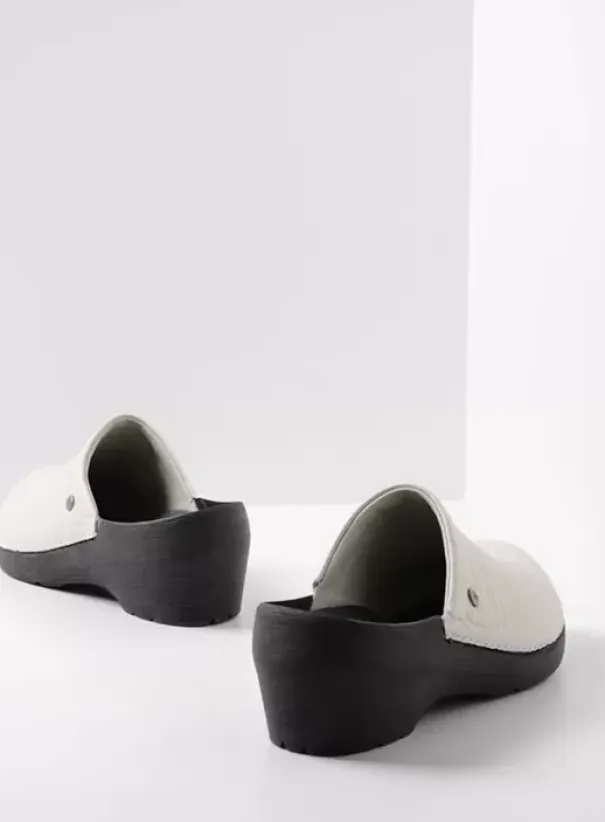 Klompen|Voorjaar/zomer|Wolky Multi Clog creme wit leer