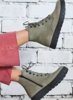 Volle voeten|Laarzen|Wolky New Wave grijsgroen nubuck