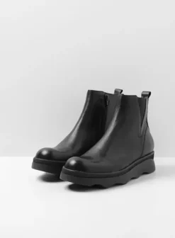 Enkellaarsjes|Wolky Nigata zwart leer