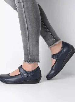 Hallux Valgus|Bandschoenen|Wolky Noble F2F blauw biocare