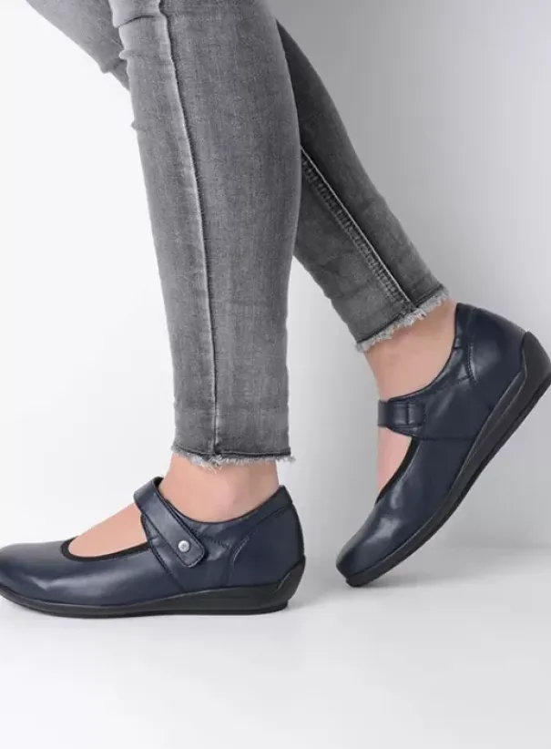 Hallux Valgus|Bandschoenen|Wolky Noble F2F blauw biocare