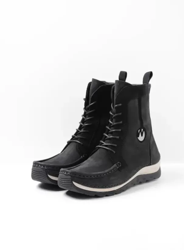 Laarzen|Veterschoenen|Wolky Ocean zwart nubuck