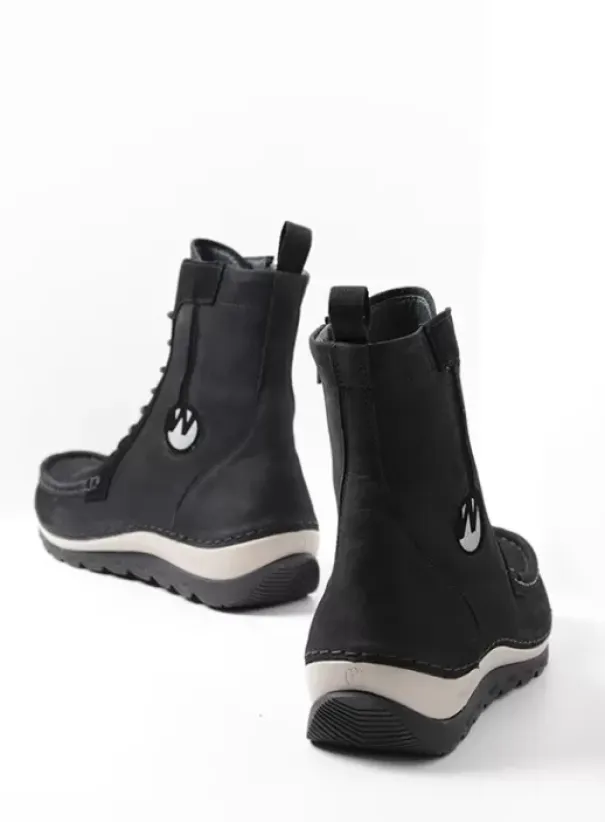Laarzen|Veterschoenen|Wolky Ocean zwart nubuck