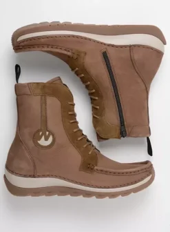 Laarzen|Veterschoenen|Wolky Ocean donker taupe nubuck